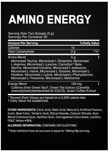 AMINO ENERGY-Optimum Nutrition-Strawberry Lime-30 Servings-Mr. Nutrition