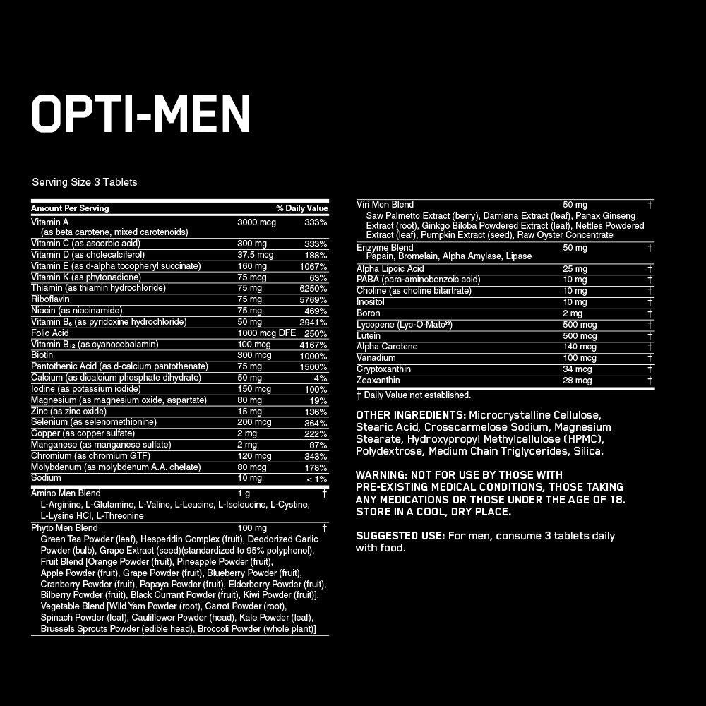 OPTI-MEN-Optimum Nutrition-240 Tablets-Mr. Nutrition